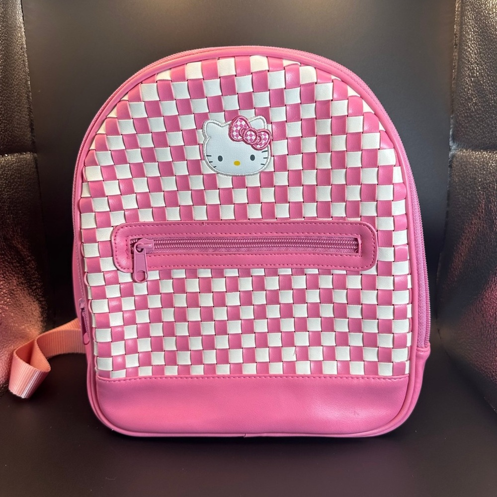 Hello Kitty Checkeded Pink & White Mini Backpack Sanrio Spring Collection 2007